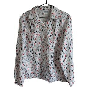 Vintage Deere Park Womens Sz 16 Long Sleeve Button Up Blouse Dots